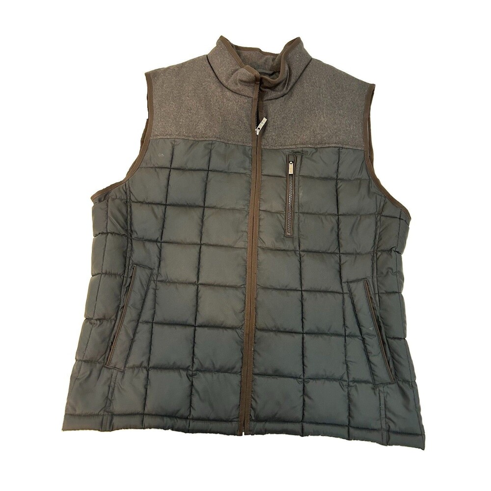 Roundtree & Yorke Mens XL Puffer Vest Full Zip Lightweight Sleeveless Black